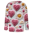 thumbnail image 4 of 2025 Clearance, Womens Valentines Day Cute Heart Cardigan Sweaters Chunky Open Front Knit Button Crewneck Long Sleeve Sweater 2025, Women's Pullover Sweaters, DEU7148, 4 of 5