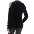 thumbnail image 2 of MATERIAL GIRL $42 Womens New 1038 Black Embroidered Cold Shoulder Top M B+B, 2 of 2