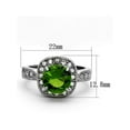 thumbnail image 2 of 3 Ct Round Cut Peridot Color Cz Stainless Steel Halo Engagement Ring Size 5, 2 of 5