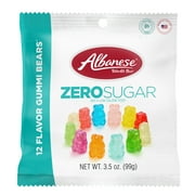Albanese 12 Flavor Zero Sugar Gummi Bears, 3.5 oz, Regular Size Summer Treats