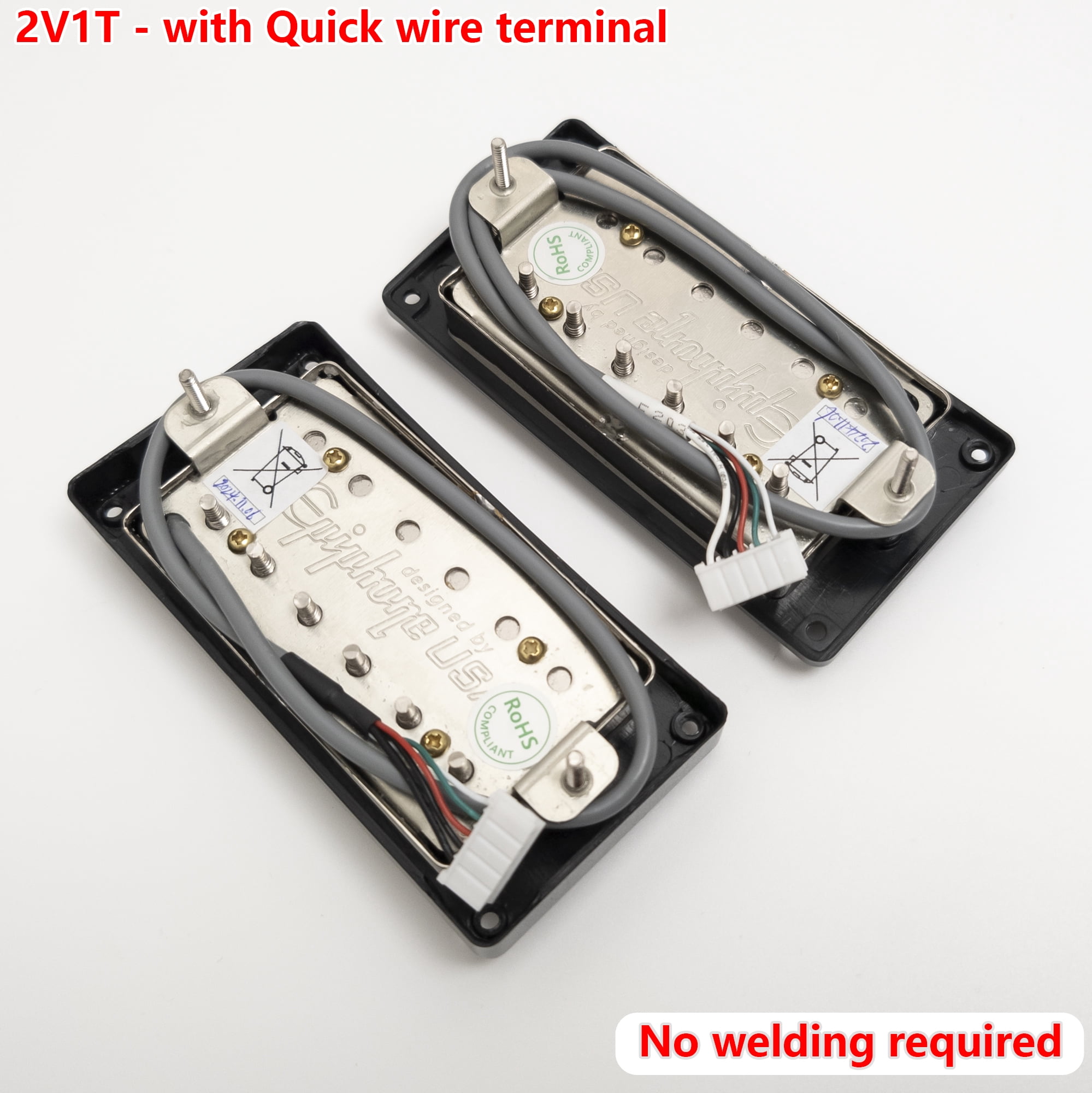 Guitar Alnico V Humbucker Pickups, 4C, with 2V1T Quick Connect Wiring Harness, For Gibson LP Guitar