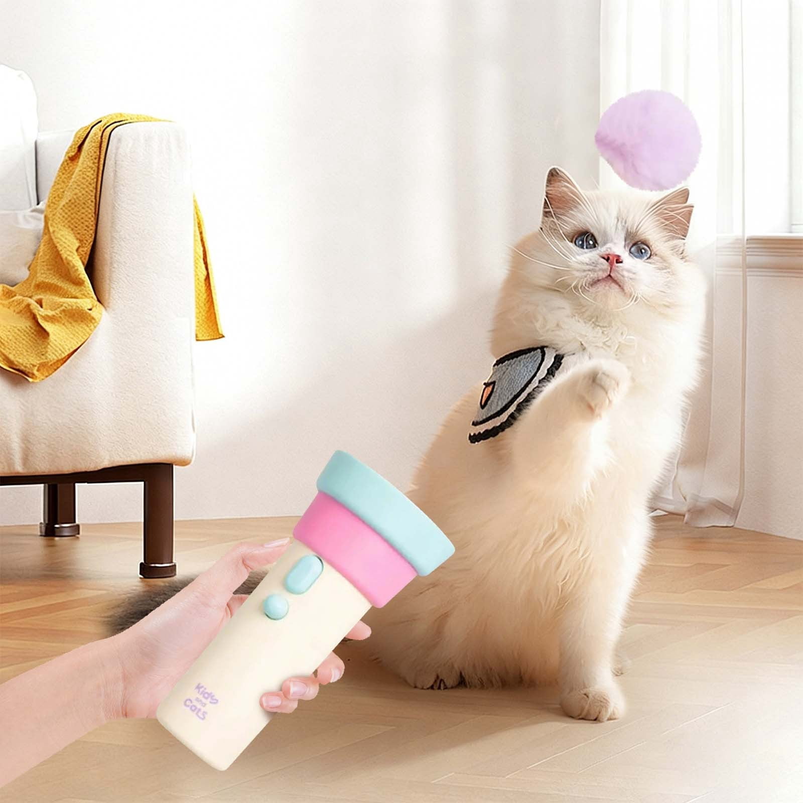 Loetky Automatic Flopping Fish Cat Toy with Teaser Wand, Interactive Electronic Kitten Toy for Play, Battery Operated Moving Toy (Batteries Not Included), Fun Exercise Toy for Indoor Pets