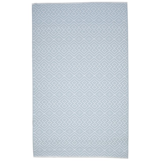 Erbanica Tapis Réversible en Plastique Bleu Mirage 4 Pieds x 6 Pieds Intérieur Extérieur