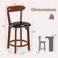 thumbnail image 3 of Costway 23.5" Bar Stool Set of 2 with Curved Backrest & Footrest Counter Height Stools, 3 of 10