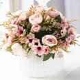 thumbnail image 4 of Flores artificiales de seda de peonía, ramo de novia, decoración de Hortensia Afortunado Sencillez, 4 of 5
