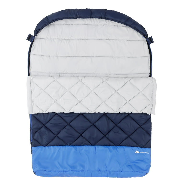 Ozark Trail 40F Double Sleeping Bag Navy Blue 85 in. x 62 in. Walmart