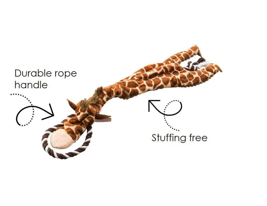 SPOT Skinneeez Extreme™ jouet pour chien sans rembourrage girafe avec corde à tirer