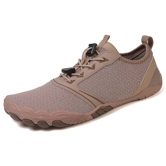 lnmuld Men Women Barefoot Shoes, Breathable Mesh Shoes for Water Yoga Fitness Hiking Color:Khaki,Size:10.5