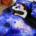 thumbnail image 5 of Manfei 3D Outer Space Bedding Sets Twin Size, Psychedelic Planet Bed in a Bag Twin size, Starry Sky Reversible Comforter Sets with Sheets, Super Cozy Bedroom Decor, 7-Piece, 5 of 7