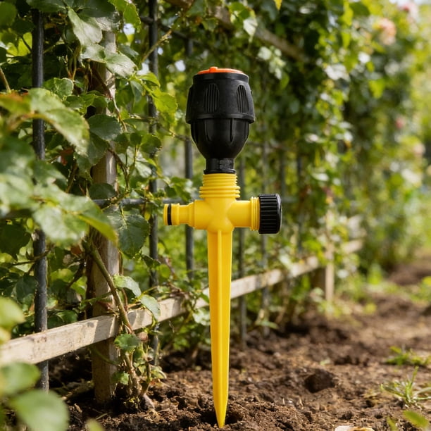 2 aspersores césped ajustables, aspersores jardín, riego automático con rotación 360 degree para plantas exterior y jardín.