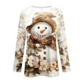 thumbnail image 5 of Fiaer Christmas Women Long Sleeve T Shirts Oversized Snowflake Snowman Crew Neck Xmas Tshirts Loose Fit Casual Fashion Holiday Tops White XXL, 5 of 5