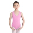 thumbnail image 2 of YEAHDOR Kids Girls Sleeveless Floral Lace Back Ballet Dance Leotard Wider Shoulder Straps Gymnastic Exercise Bodysuit Dancewear Pink M, 2 of 7