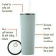thumbnail image 2 of Ozark Trail 30 oz Slim Insulated Stainless-Steel Tumbler, Sage, 2 of 9