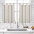 thumbnail image 1 of Shininglove Kitchen Curtains 30inch Rod Pocket Window Treatment Set of 2, Beige, 1 of 7