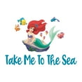 thumbnail image 2 of Take Me To The Sea Blow Fish Under Water Sea Creatures Crab Octopus Seahorse Clam Shellfish Urchin Kelp Queen Sweet Dreams Bedtime Unicorn Holiday Decorating Wall Decal Sticker - Size: 30 In X 21 In, 2 of 5