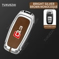 thumbnail image 2 of For Audi Q3 Key Cover Case High-quality A6 A8 Q6 Q7 A style 3 buttons Zinc Alloy Leather Car Key Cover, 2 of 9