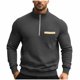 thumbnail image 2 of Blusa y camisa de manga larga con cuello alto para hombre, jersey de terciopelo con cremallera de un cuarto de color liso, blusa informal de manga larga con cuello alto para hombre, blusa de poliéster, 2 of 9