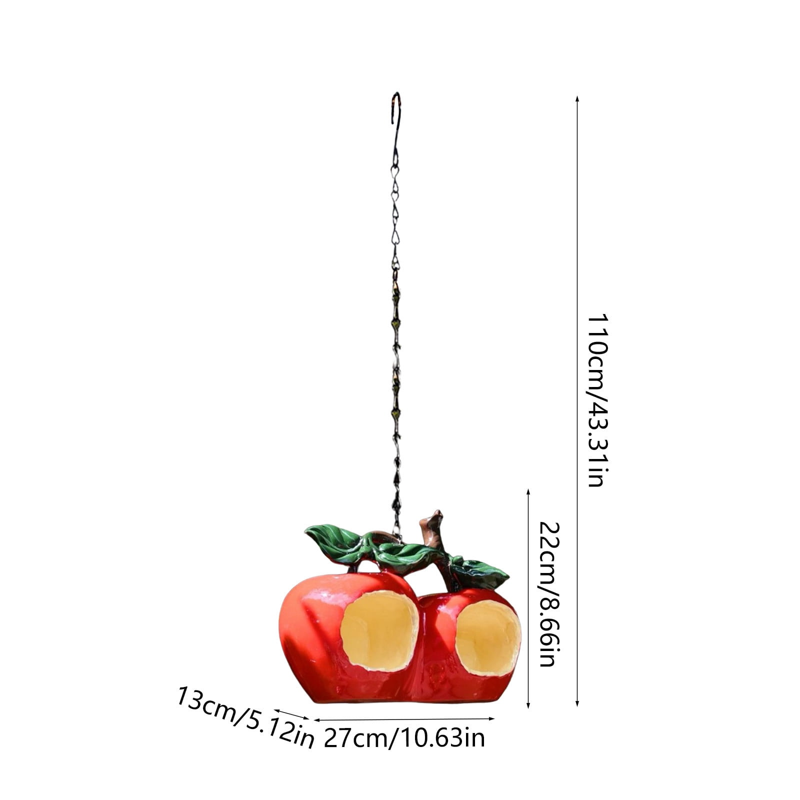 Cadancy Fruit Shaped Bird Feeder Outdoor Hanging Wild Bird Seeds Feeder Resin Garden Decor Patio Yard Decoration landscape Ornament Novetly Housewarming Gift
