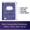 thumbnail image 6 of AUKSales Composition Notebook 9-3/4" x 7-1/2", Wide Ruled | Case Pack of 48 | Marble Cover -100 Sheets | Ideal for bulk buyers, retailers and wholesalers | Blue, 6 of 6