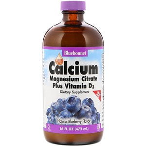 Bluebonnet Nutrition, Liquid Calcium Magnesium Citrate Plus Vitamin D3, Natural Blueberry Flavor, 16 fl oz (472 ml) (Pack of