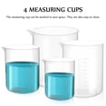 thumbnail image 2 of Juego de 4 vasos medidores de plástico grueso con escala para líquidos: 50 ml / 250 ml / 500 ml / 1000 ml., 2 of 7