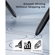 STAGEEK Black Gel Pens GX3, 12Pcs Fine Point Smooth Writing Pens with 3 Extra Refills, Quick Dry Black Ink Pens for Journaling, Writing, Office, Note Taking, Nurse Aesthetic