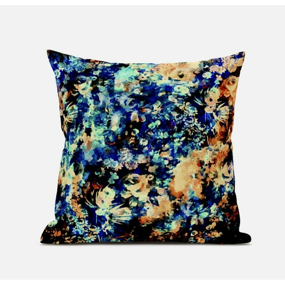 Sea Garden Rose Suede Zippered Pillow with Insert in Red White 16 x 16