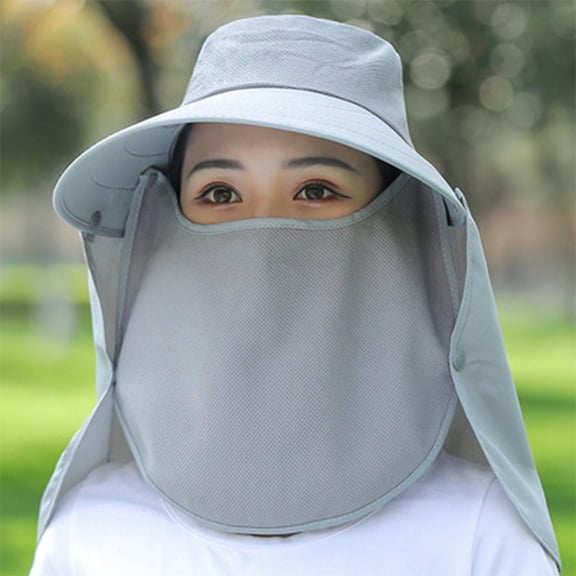 SDNall Sun Hat with Face Flap and Neck Cover for Women, Wide Brim UPF Sun Protection for Gardening Hiking Beach