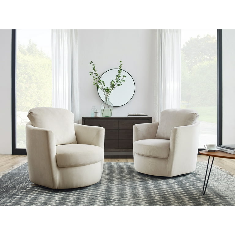 Art Leon Fabric Swivel Club Chair Barrel Accent Chair for Living