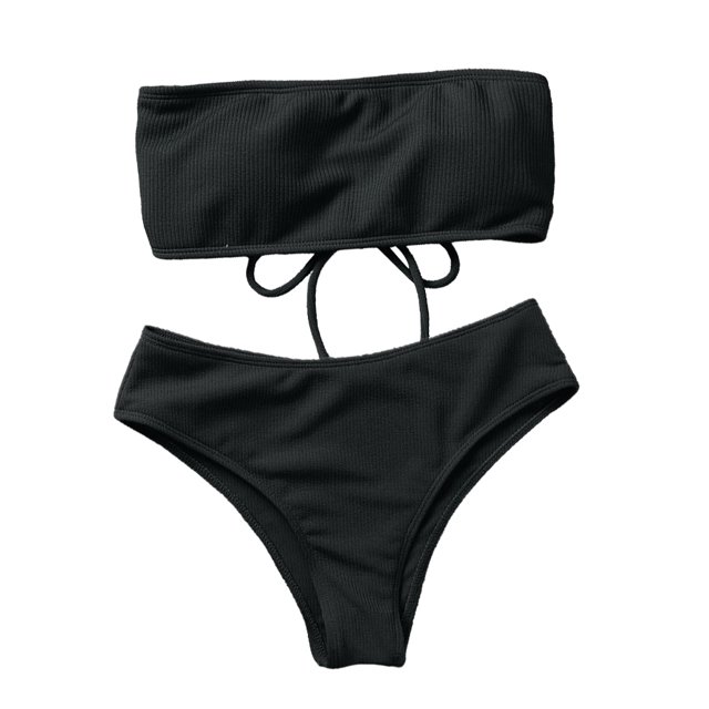 Advancent Traje de baño dividido para mujer, traje de baño acolchado de poliéster para verano, traje de baño para vacaciones, traje de playa sencillo a Traje de baño Negro M Advancent OD021066-11