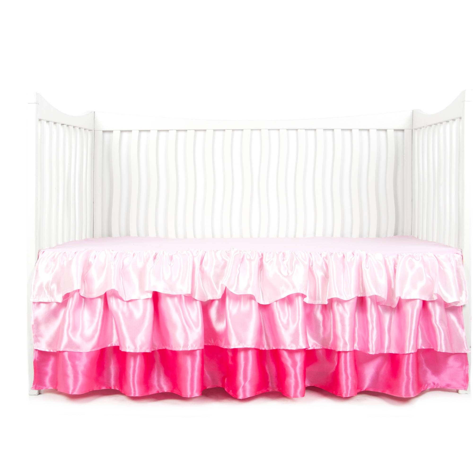 pink ruffle crib skirt