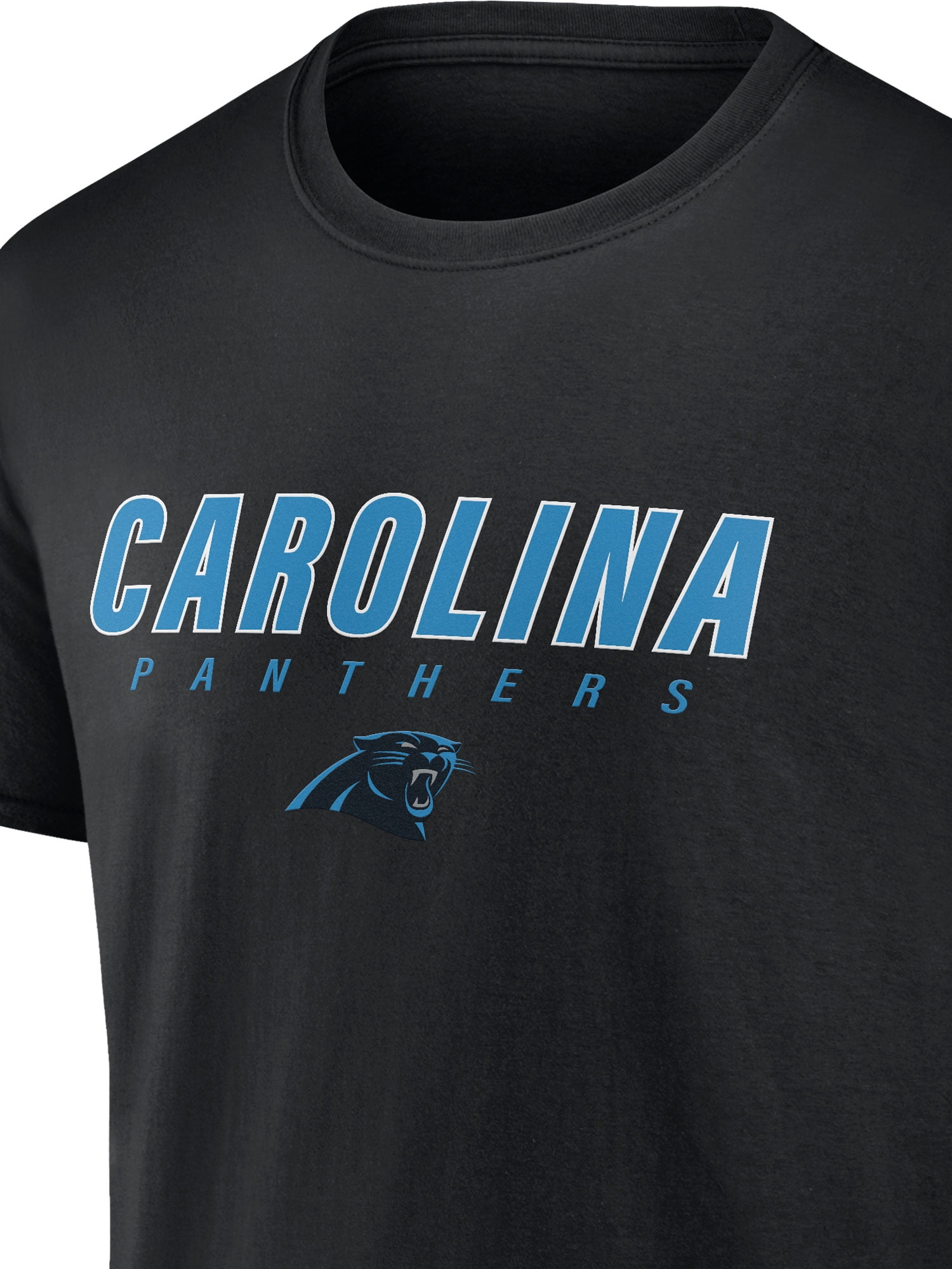 NFL Carolina Panthers Men's Cotton Black Short Sleeve T-Shirt
