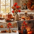 thumbnail image 7 of Lilixerw Halloween Pumpkin Pick Stem Decoration, Multi‑Head Artificial Pumpkin Spray with Mixed Orange and Brown Tone, for Vase, Centerpiece and Floral Arrangement, 13.38x7.87 inch, 7 of 7