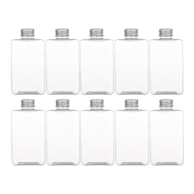10 botellas de jugo, frascos para bebidas, recipientes para dulces, multiusos con tapas 350 ml