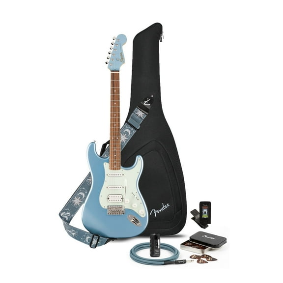 Fender Squier Limited Edition Classic Vibe '60s Stratocaster HSS Electric Guitar (Ice Blue Metallic) Bundle with Accessories (18 Items)