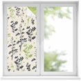 thumbnail image 2 of Grey Green Botanical Window Privacy Film, Rustic Country Spring Floral Summer Leaf Static Cling UV Sun Blocking Tint Film Heat Control Windows Films for Bedroom Bathroom, Window Stickers 17.7"x39.3", 2 of 8
