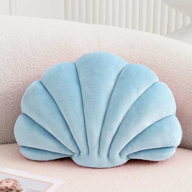 Almohada XIAIJIA Seashell Blue Velvet 46x33 cm