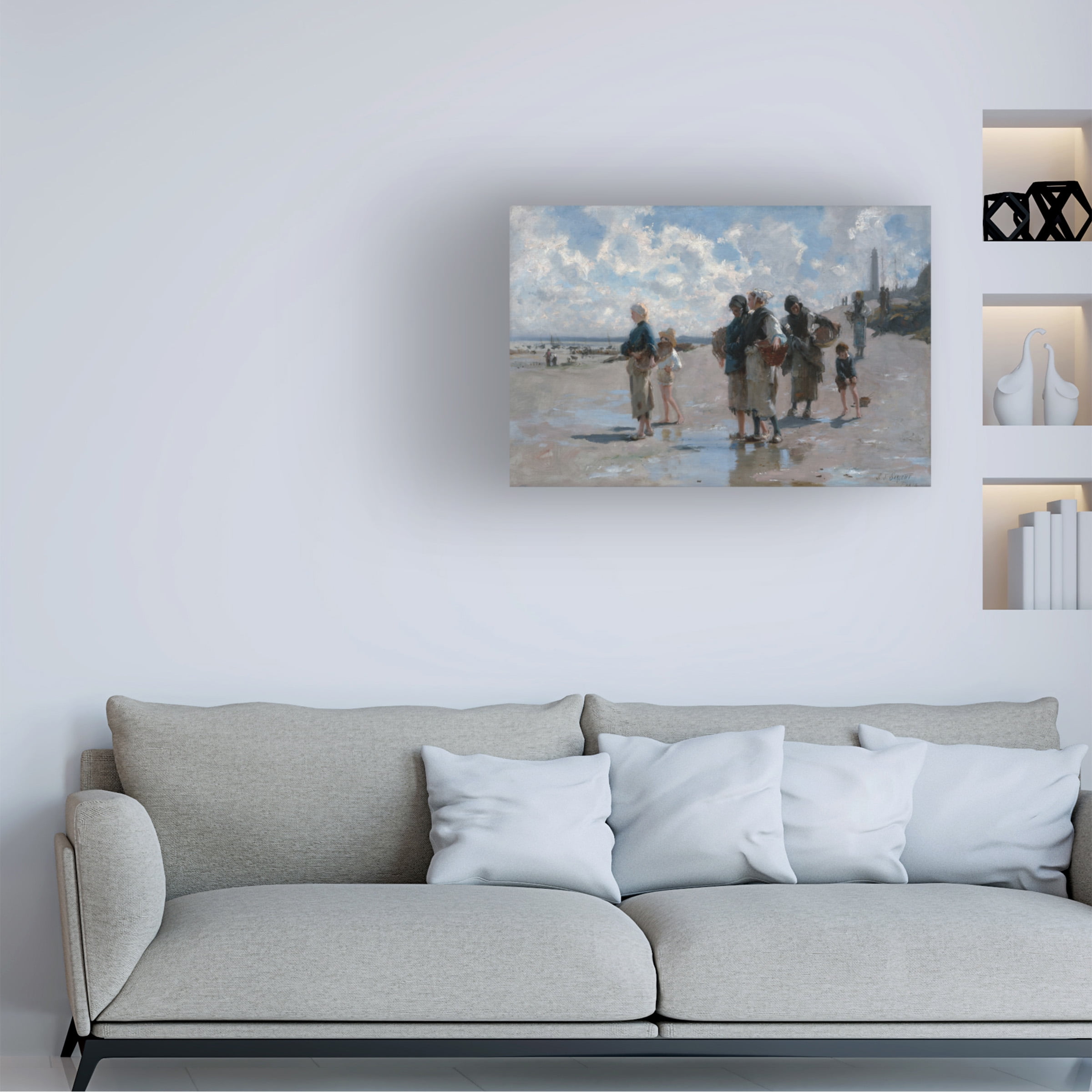 John Singer Sargent 'Fishing For Oysters At Cancale' Canvas Art