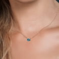 thumbnail image 3 of Gem Stone King 14K Yellow Gold London Blue Topaz Necklace for Women | 2.25 Cttw | Gemstone November Birthstone | Oval 9X7MM | With 18 inch Chain, 3 of 6
