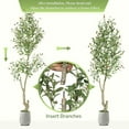 thumbnail image 2 of Artificial Olive Tree with White Planter and Fruit，6ft Indoor Faux Tree，Realistic Artificial Plants Outdoor Tree for Home Living Room Porch Decoration，1pcs, 2 of 9