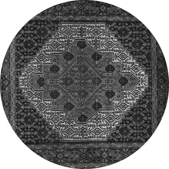 Ahgly Company Indoor Round Persian Gray Traditional Area Rugs, 6' Round