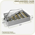 thumbnail image 6 of Sorbus Flatware & Utensil Storage Chest - Gray Fabric Box for Organizing Silverware, Cutlery, & Utensils - Zippered Clear Lid & Adjustable Divider, 6 of 6