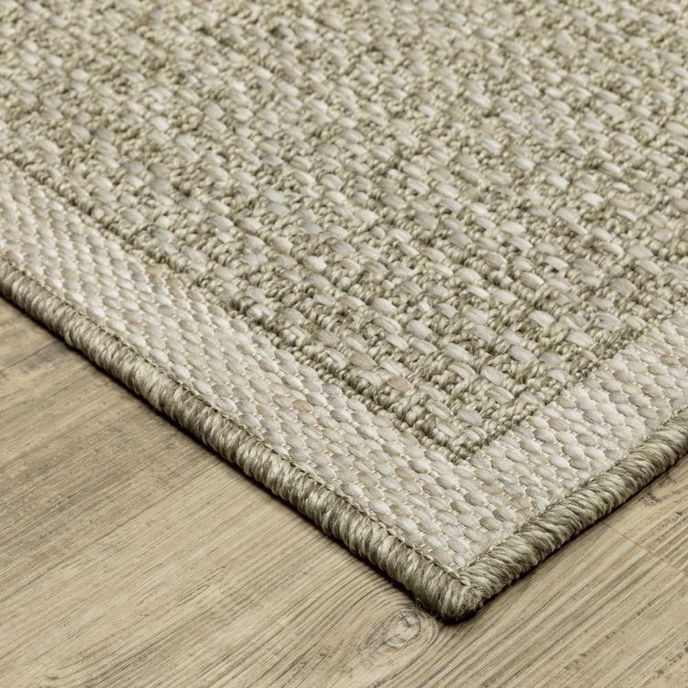 Oriental Weavers Tortuga Indoor/Outdoor Rug - TR12A - 7'10" x 10' - in Light Brown - Classic Casual Style, Water, Stain and Fade Resistant, Hose Clean, Patio, Outdoor Living Area Rug