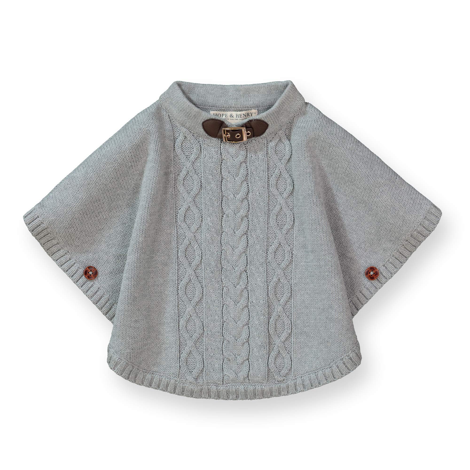 Hope & Henry Girls Cable Sweater Cape 