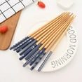 thumbnail image 5 of Reusable 5Pairs Tableware Handmade Bamboo Japanese Natural Wood Chopsticks Sushi Food Cat Flower Multi Color Wooden Chop Sticks, 5 of 10
