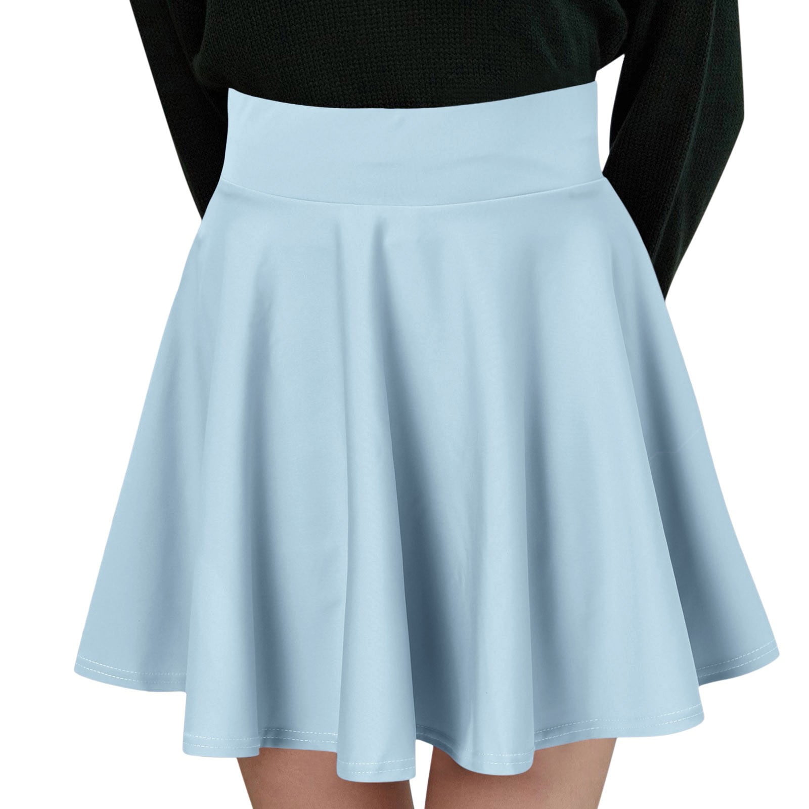 Kcodviy Women Casual Short Style Skirts Solid Half Skirt Glare