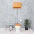 thumbnail image 2 of Renovators Supply High Tank Pull Chain Toilet w/Light Oak Wooden Raised High Tank 59" to 74" Adjustable Height Chrome Z Pipe and Elongated Toilet Bowl, 2 of 5