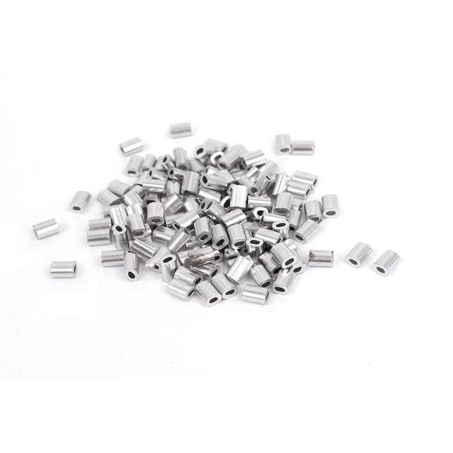 Unique Bargains 1mm Wire Rope Aluminum Sleeves Clip Fittings Cable Crimps 100pcs