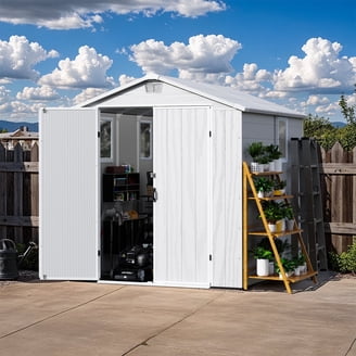 Uforic 8x8ft Outdoor Resin Storage Shed with Floor, 427cuft Garden