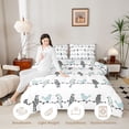 thumbnail image 3 of jejeloiu Cute Bird Queen Comforter Set For Men Women,Nature Print Comforter Sets Queen,Grey Blue White,Polkadot Reversible,3-Piece,1 Comforter and 2 Pillowcases, 3 of 7